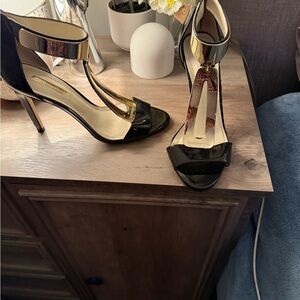 BCBGeneration Black and Gold Heels